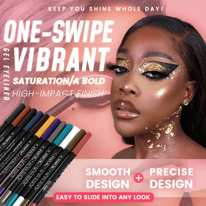 Vedenkestävä värillinen helmiäishohtoinen geeli eyeliner