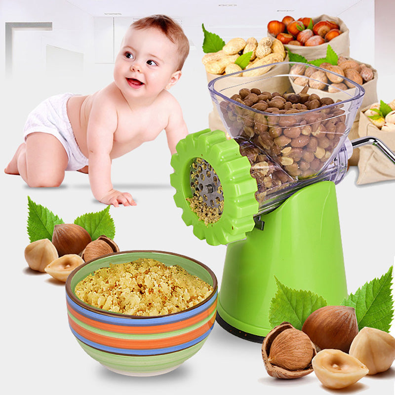 Makkaran täyttölaite, jossa on sisäänrakennettu lihamylly