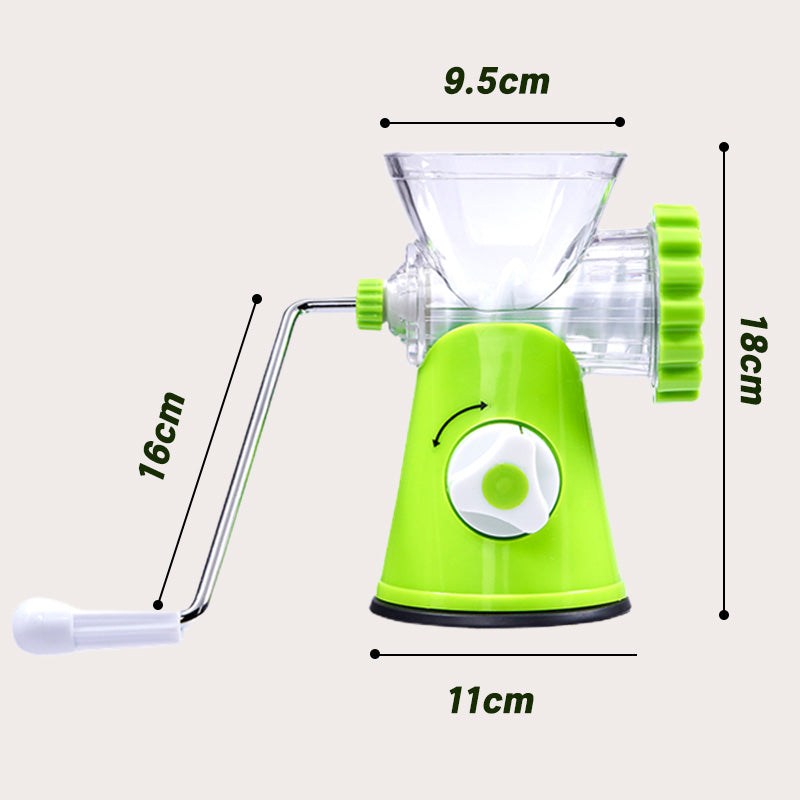 Makkaran täyttölaite, jossa on sisäänrakennettu lihamylly