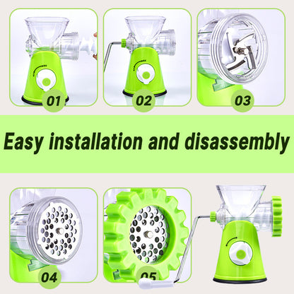 Makkaran täyttölaite, jossa on sisäänrakennettu lihamylly