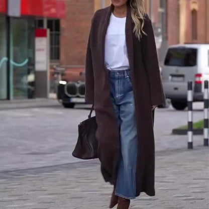 Monipuolinen Retro Ruskea Karvainen Pitkä Takki